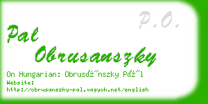 pal obrusanszky business card